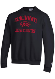 Champion Cincinnati Bearcats Mens Black Cross Country Icon Powerblend Long Sleeve Crew Sweatshirt