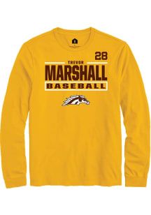 Trevor Marshall Western Michigan Broncos Gold NIL Stacked Box Long Sleeve Player T Shirt