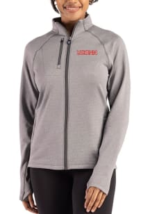 Cutter and Buck UConn Huskies Womens Graphite Peshastin Long Sleeve Full Zip Jacket