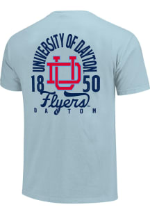 Dayton Flyers Light Blue Mascot Overlay Short Sleeve T Shirt