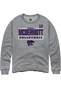 Sydney McDermott K-State Wildcats Ash NIL Stacked Box Short Sleeve Player T Shirt