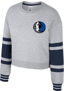 Dallas Mavericks Womens Grey Scrimmage Crop Crew Sweatshirt