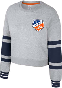 FC Cincinnati Womens Grey Scrimmage Crop Crew Sweatshirt