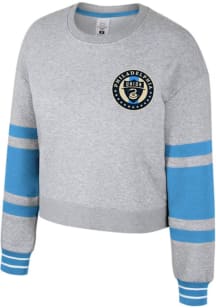 Philadelphia Union Womens Grey Scrimmage Crop Crew Sweatshirt