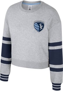 Sporting Kansas City Womens Grey Scrimmage Crop Crew Sweatshirt