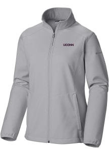 Columbia UConn Huskies Womens Grey Heat Seal Kruser Ridge Light Weight Jacket