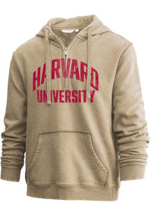 Harvard Crimson Mens White Arched Team Name Long Sleeve Hoodie