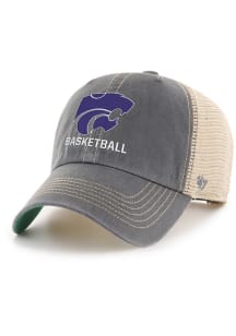 47 K-State Wildcats Basketball Trawler Adjustable Hat - Charcoal
