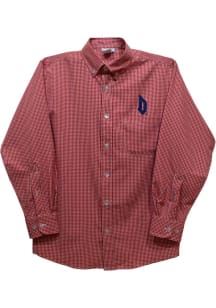 Vive La Fete Duquesne Dukes Youth Red Gingham Long Sleeve Polo