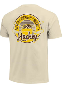 Western Michigan Broncos Ivory Hockey Badge Short Sleeve T Shirt
