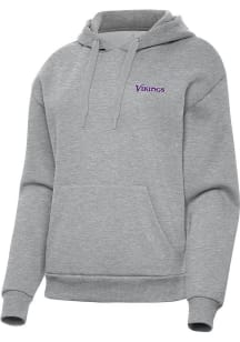 Antigua Minnesota Vikings Womens Grey Wordmark Victory Hooded Sweatshirt