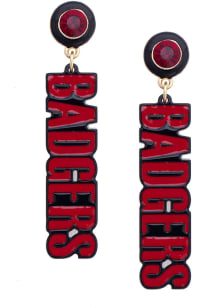 Wisconsin Badgers Resin Logo Womens Earrings