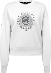 Levelwear Chicago Cubs Mens White Sponge Crew Grain Long Sleeve Fashion Sweatshirt