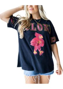 Gameday Social Iowa State Cyclones Womens Black Southern Split Short Sleeve T-Shirt