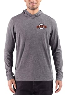 Cutter and Buck San Francisco Giants Mens Black Heather Cooperstown Adapt Big and Tall Hooded Swea..