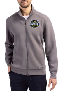 Cutter and Buck Michigan Wolverines Mens Graphite 2026 MBB Champions Roam Long Sleeve Zip