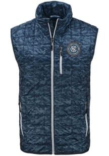 Cutter and Buck New York City FC Mens Navy Blue Rainier PrimaLoft Printed Sleeveless Jacket