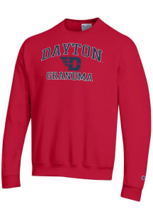 Champion Dayton Flyers Mens Red Grandma Powerblend Long Sleeve Crew Sweatshirt