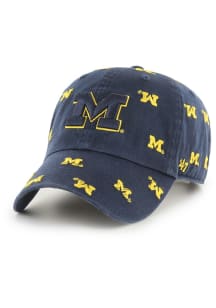 47 Michigan Wolverines Navy Blue Confetti Clean Up Womens Adjustable Hat
