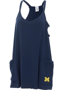 Michigan Wolverines Womens Blue Ace Short Sleeve Dress