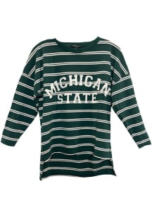 Michigan State Spartans Womens Green Maldives Tunic LS Tee