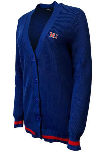 Kansas Jayhawks Womens Blue Vermillion Long Sleeve Cardigan