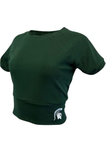Michigan State Spartans Womens Green Marmalade Short Sleeve T-Shirt