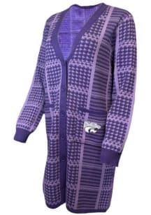 K-State Wildcats Womens Purple Poplar Long Sleeve Cardigan