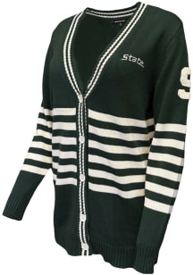 Michigan State Spartans Womens Green Sassafras Long Sleeve Cardigan