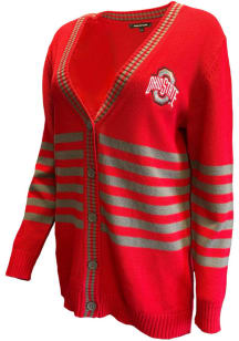 Ohio State Buckeyes Womens Red Sassafras Long Sleeve Cardigan