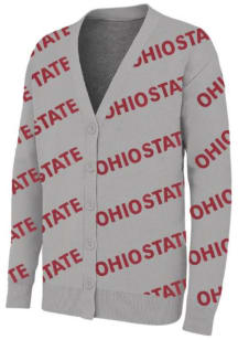 Ohio State Buckeyes Womens Grey Fir Long Sleeve Cardigan