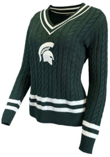 Michigan State Spartans Womens White Cypress Long Sleeve Sweater