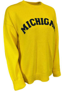 Michigan Wolverines Womens Yellow Jennifer Long Sleeve Sweater