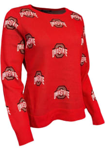 Ohio State Buckeyes Womens Red Chestnut Long Sleeve Sweater