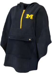 Michigan Wolverines Womens Blue Hawthorn Poncho Light Weight Jacket