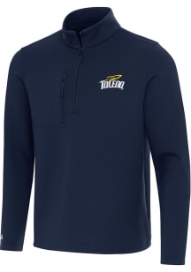 Antigua Toledo Rockets Mens Navy Blue Insider Long Sleeve Qtr Zip Pullover