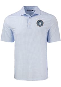 Cutter and Buck New York City FC Mens Light Blue Pike Diamond Dot Short Sleeve Polo