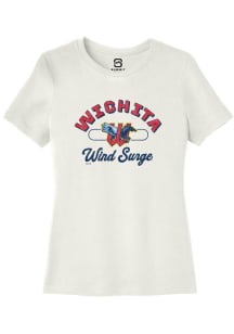 Summit Sportswear Wichita Wind Surge Womens White Vintage Arch Script Short Sleeve T-Shirt