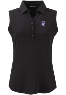 Cutter and Buck Northwestern Wildcats Womens Black Forge Eco Polo Shirt