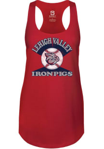 Summit Sportswear Lehigh Valley Ironpigs Womens Red Soft Arch Tank Top