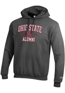Champion Ohio State Buckeyes Mens Charcoal Est Alumni Powerblend Long Sleeve Hoodie