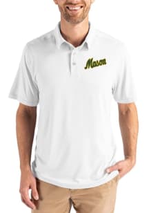 Cutter and Buck George Mason University Mens White Vault Coastline Eco Short Sleeve Polo