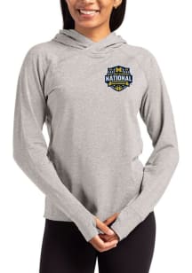 Cutter and Buck Michigan Wolverines Womens Grey 2026 MBB Champions Adapt Knit Hood Hooded Sweatshi..