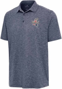 Antigua New England Patriots Mens Navy Blue 2025 AFC Champions Par 3 Short Sleeve Polo