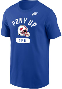 Nike SMU Mustangs Blue Football Football Helmet Core Short Sleeve T Shirt