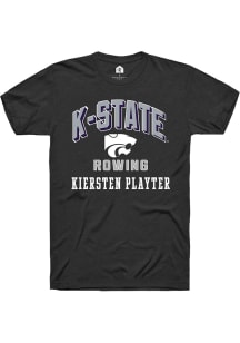 Kiersten Playter K-State Wildcats Black NIL Arch Logo Short Sleeve Player T Shirt