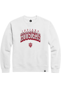 Indiana Hoosiers Mens White Nanodrop Arch Mascot Long Sleeve Crew Sweatshirt