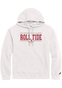 Alabama Crimson Tide Mens White Field Goal Flat Name Long Sleeve Hoodie