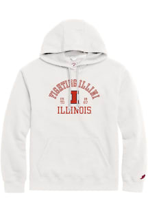 Illinois Fighting Illini Mens White Hallow Classic Long Sleeve Hoodie