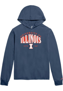 Illinois Fighting Illini Mens Navy Blue Stretched Sunrise Long Sleeve Hoodie
